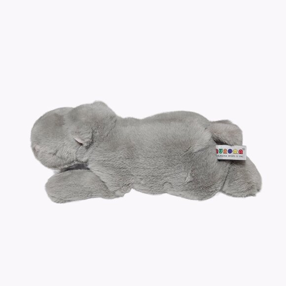 Aurora Hippo 13 inch Plush Hippopotamus Stuffed Animal Toy Soft Cuddly Gray - Picture 2 of 7